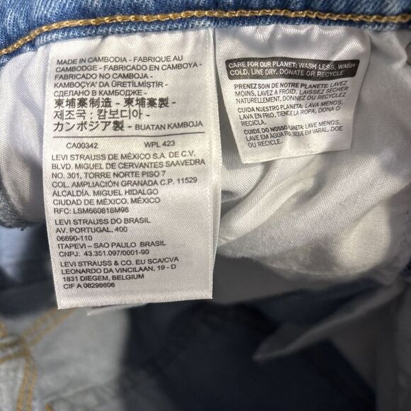 Levi's Premium Jeans Women's 28 Ribcage Straight Ankle High Rise Button Fly Blue - Picture 10 of 16